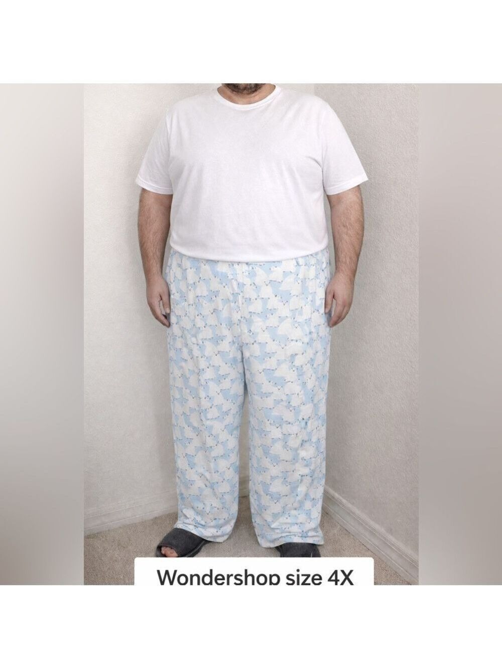 Wondershop Men’s Polar Bear Fleece Pajama Pants Size 4XL Winter Sleepwear